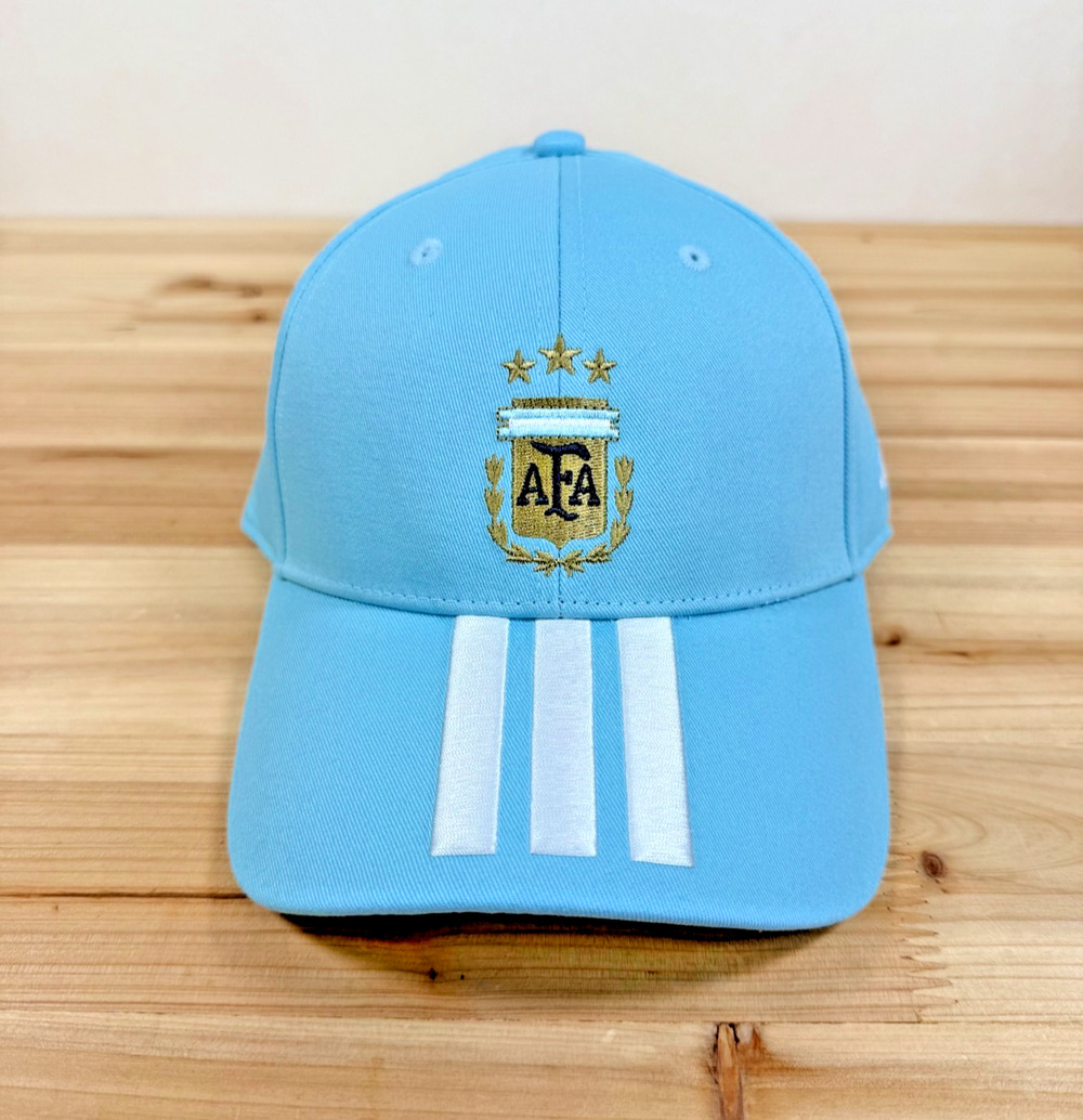 Adidas Argentina National Team 26 Hat Cap AFA Blue Stripes Adjustable World Cup